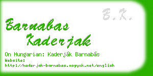 barnabas kaderjak business card