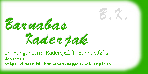 barnabas kaderjak business card